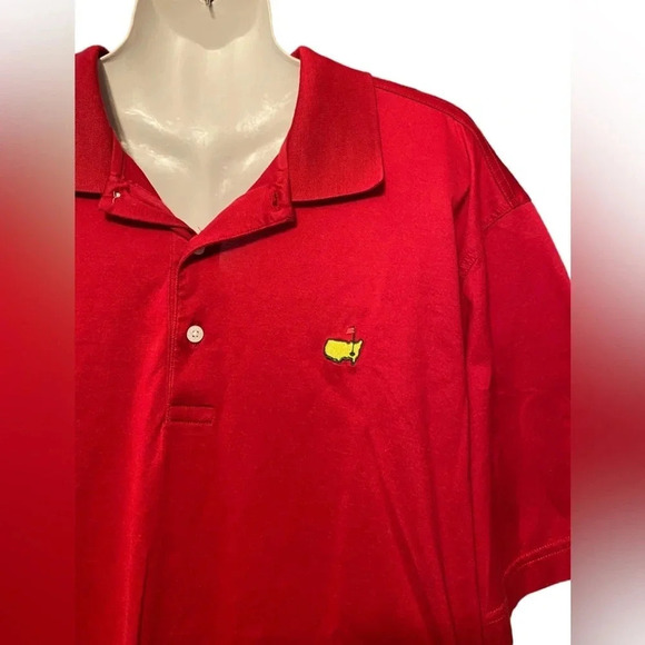 Men’s Amen Corner The Master’s Short Sleeve Pima Cotton Polo in Red - Picture 1 of 4